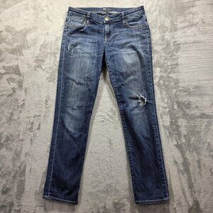KUT from the Kloth Jeans Womens 6 Blue Straight Leg Distressed Denim KP176MA5SF
